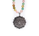 Amuleto de cuarzo rosa/ Amazonita/ Rodonita - Mundo Tibet