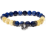 Pulsera tibetana de lapislázuli - cuarzo rutile - Mundo Tibet