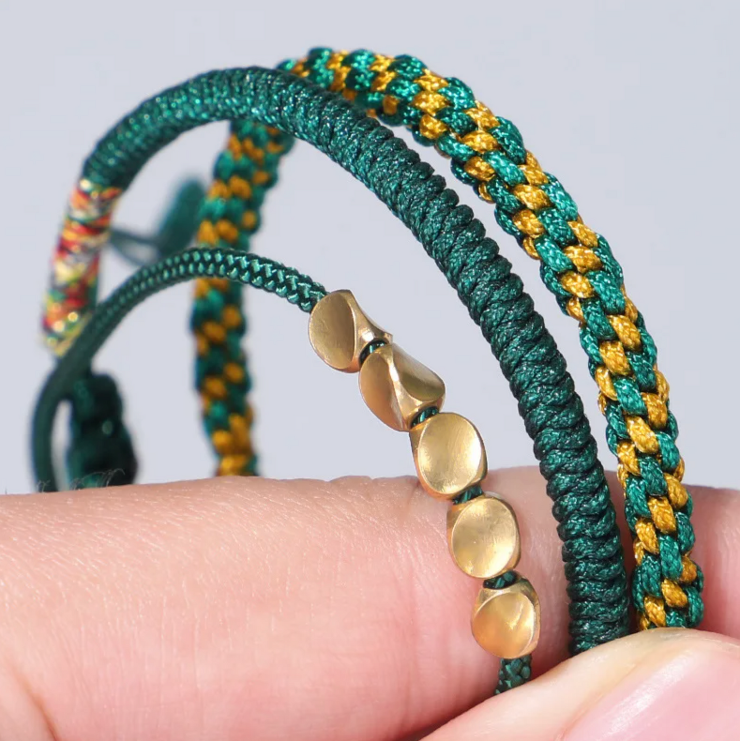 Pulseras Budistas de Cuarzo Verde