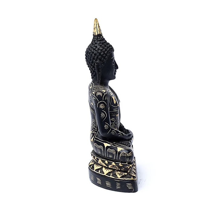 Estatuilla de Buda Negro en Meditación