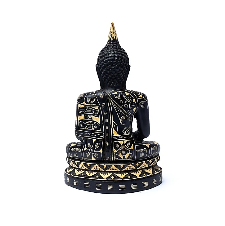 Estatuilla de Buda Negro en Meditación
