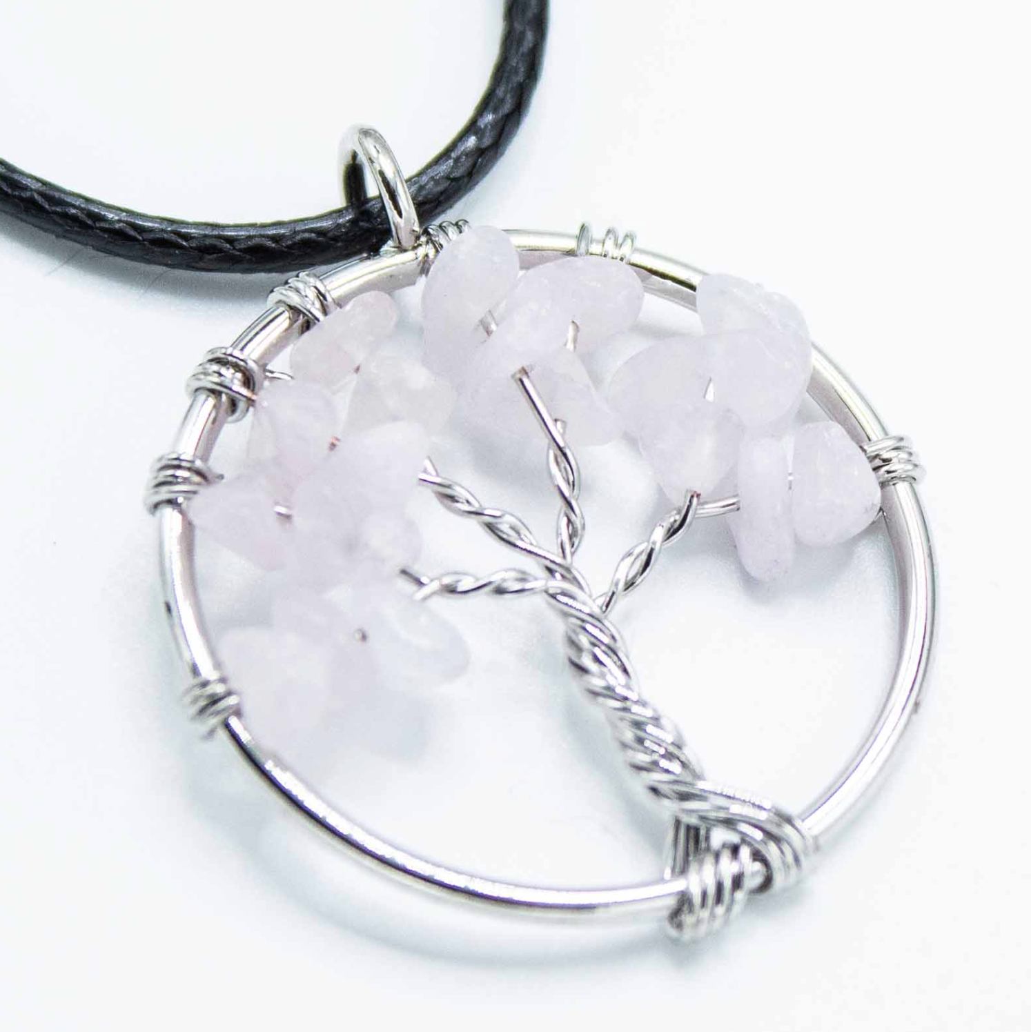 Colgante Árbol de la Vida Cuarzo Rosa