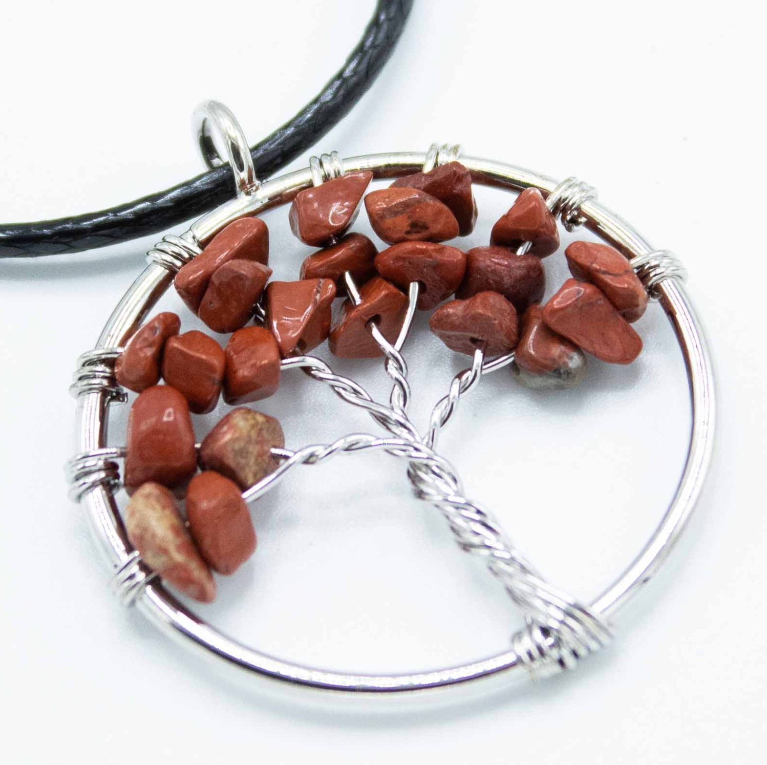 Colgante Árbol de la Vida, Jaspe Rojo