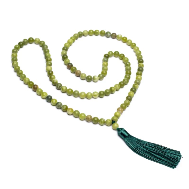 Mala de 108 Perlas de Jade Verde