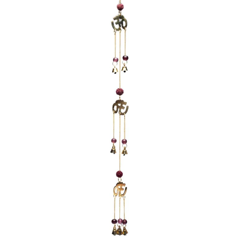 Campanas Decorativas Om y Semillas de Rudraksha