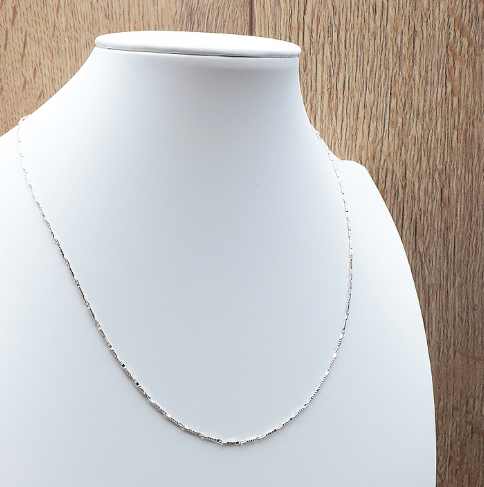 Chaîne Clarté Éternelle – Cable de malla de plata de ley 925 - Mundo Tibet