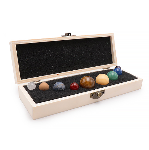 Juego de Esferas Planetarias de Piedras Naturales – 9 Minerales – Mundo Tibet