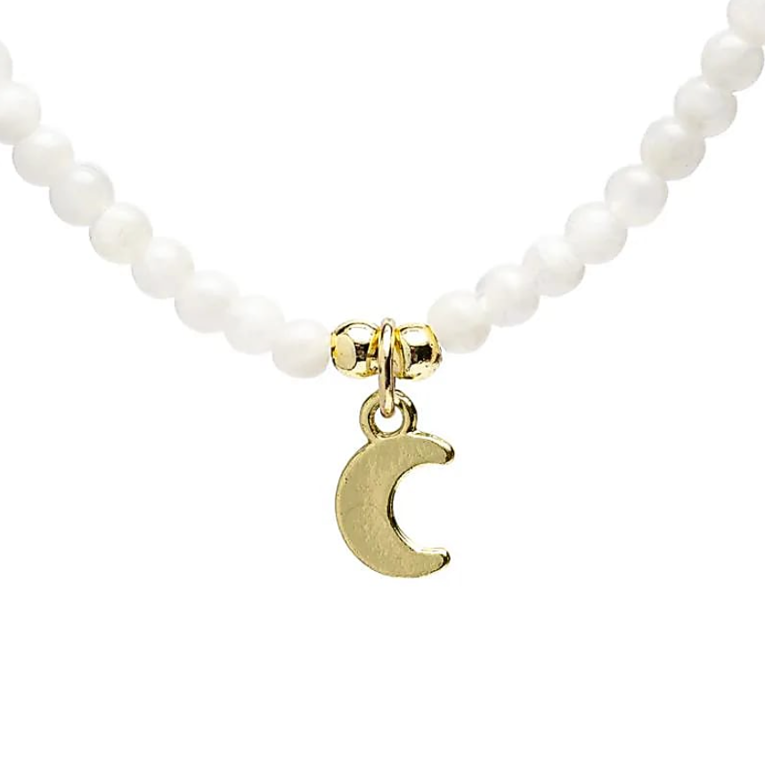 Collar de Piedra de Luna y colgante de Luna – Intuición y Feminidad Sagrada - Mundo Tibet