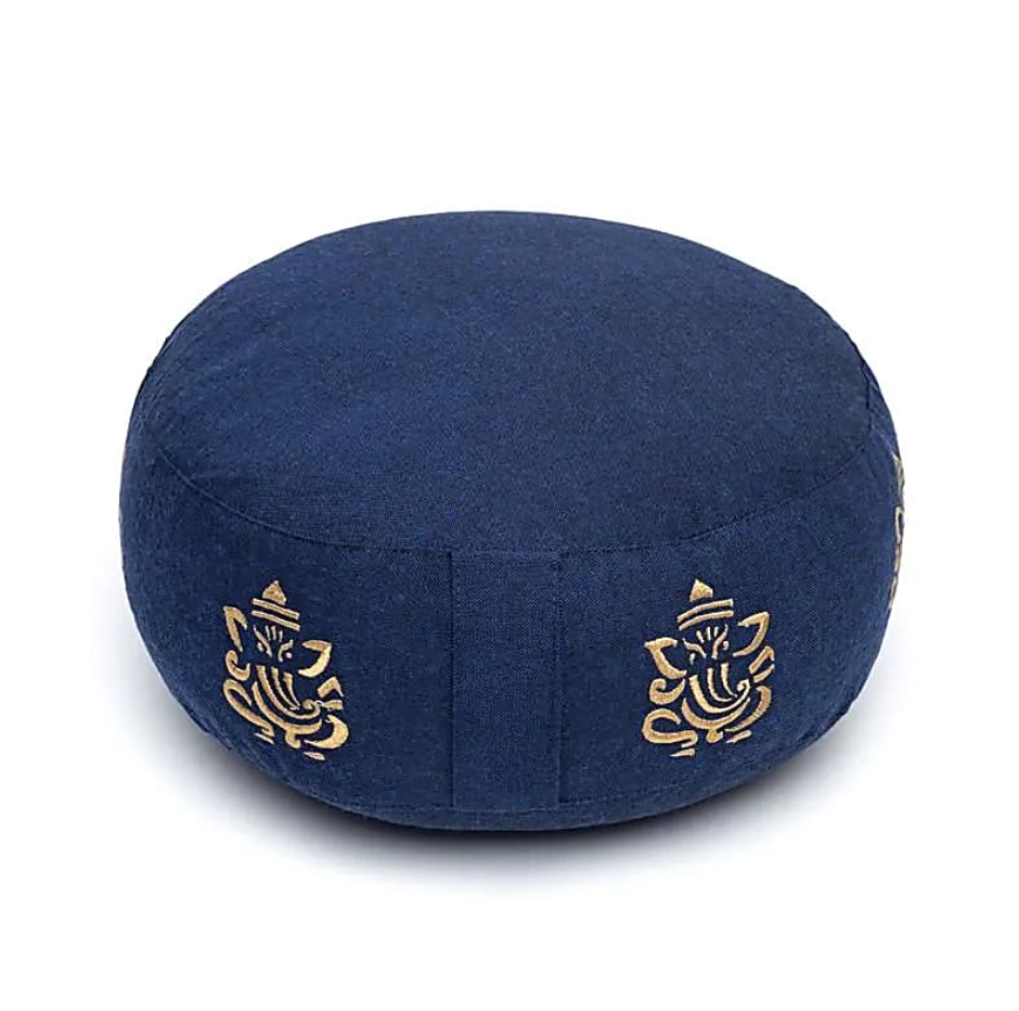 Coussin de méditation Ganesha bleu marine - univers tibet