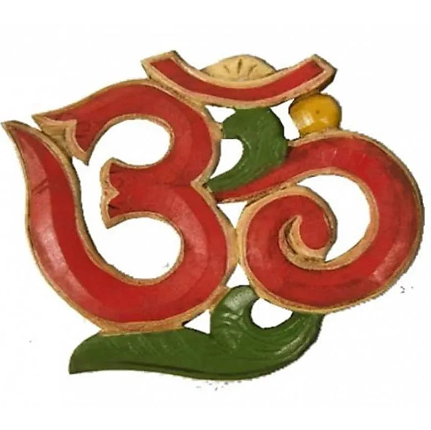Decoración de Pared OM de Madera Pintada - Mundo Tibet