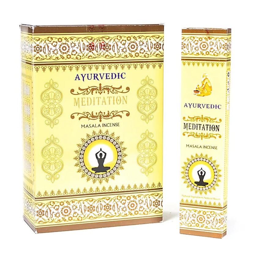 Mezcla de incienso ayurvédico – Meditación (6 cajas) - Mundo Tibet