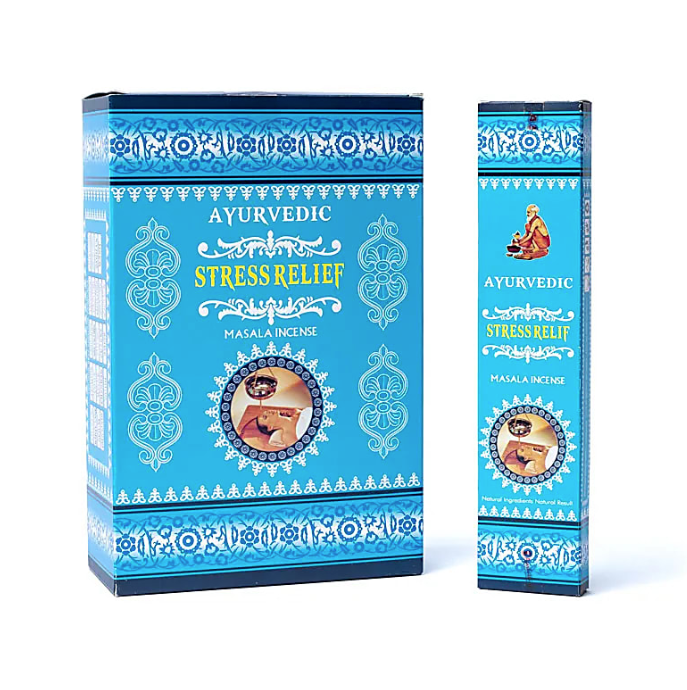 Masala de incienso ayurvédico premium – Alivio del estrés (6 cajas) - Mundo Tibet