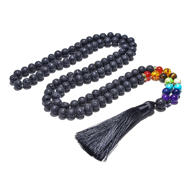 piedra volcánica tibetana, 7 chakras - Mundo Tibet