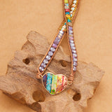 Pulsera Wrap 7 Chakras : Jaspe Imperial - Cristal - Ágata