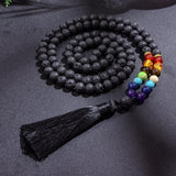 Mala de Lava de 7 Chakras