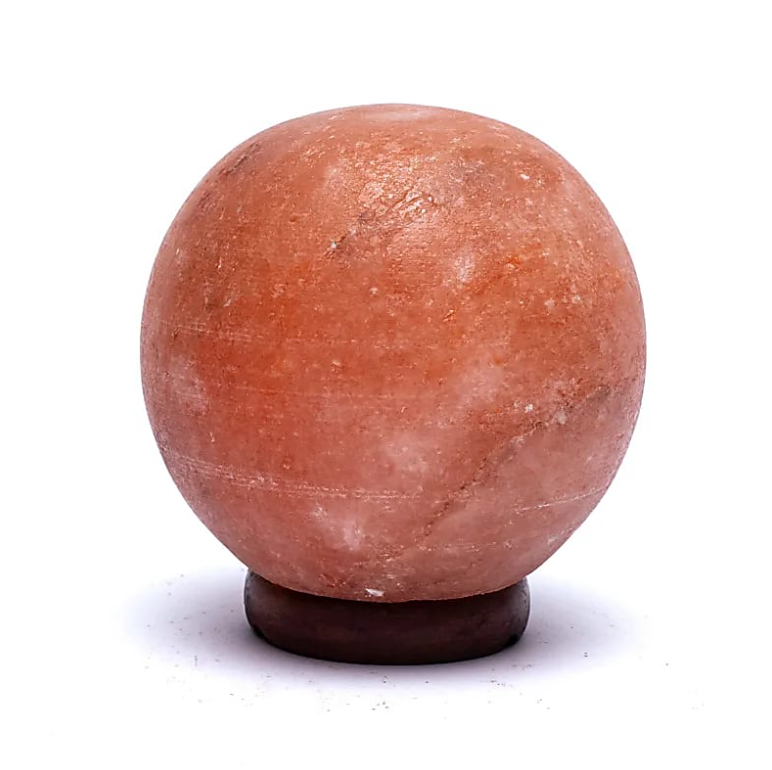 Lámpara de sal esférica naranja - 4000 gr - LED - Mundo Tibet