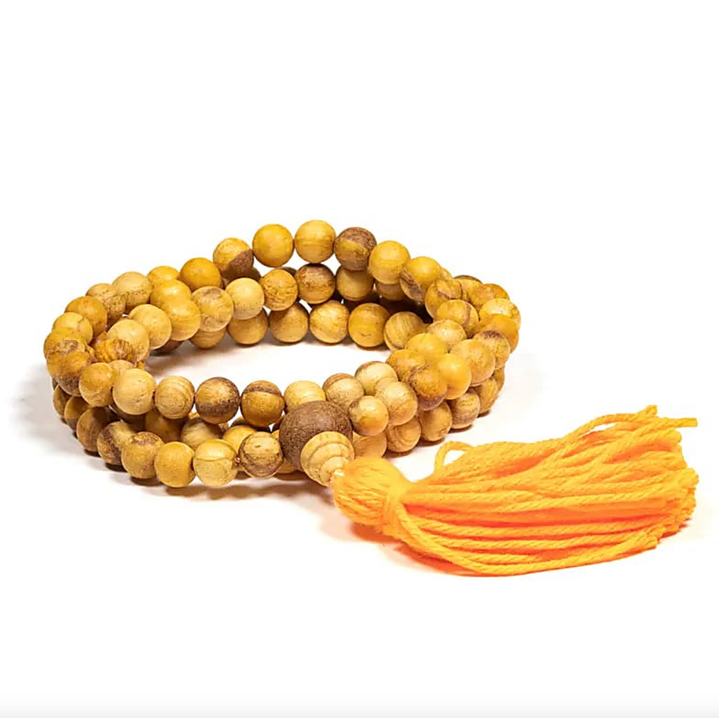 Mala de 108 cuentas de Palo Santo, para la purificación y la energía sagrada, 42 cm - Mundo Tibet