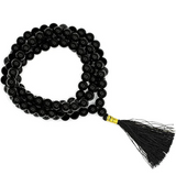 Collar de 108 cuentas de turmalina negra, calidad AA - Mundo Tibet