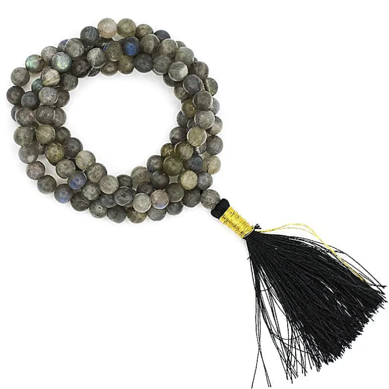 Collar de 108 cuentas de labradorita - Mundo Tibet