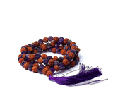 Mála de 108 cuentas de amatista y rudraksha - Mundo Tibet