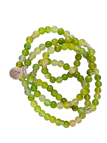 Amuleto tibetano - Ágata verde con Buda - Mundo Tibet