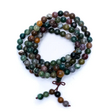 Amuleto tibetano de 108 cuentas de ágata multicolor - Mundo Tibet