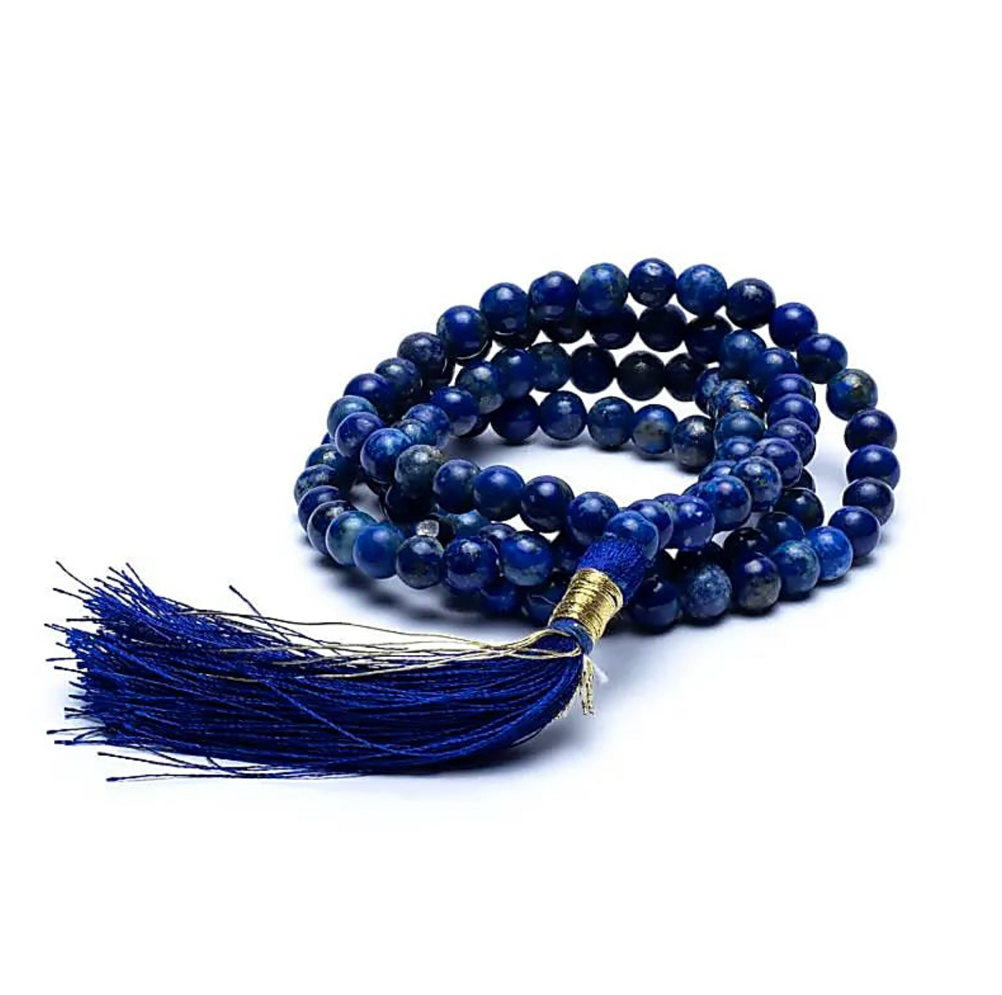 Collar tibetano de 108 cuentas de lapislázuli AA - Mundo Tibet