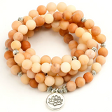 Mala Tibétain 108 Perles Aventurine Pêche - Univers TIbet