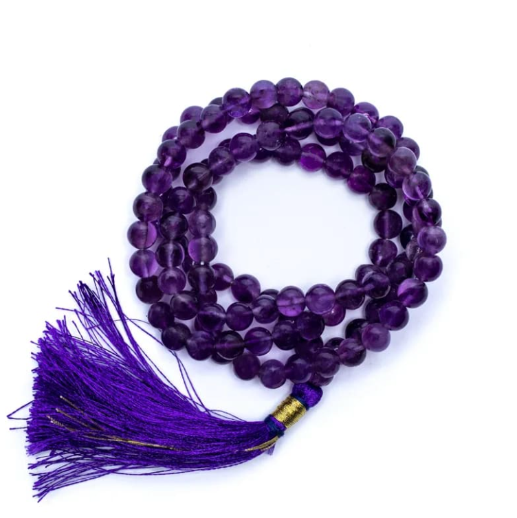 Collares tibetanos de 108 cuentas de amatista - Mundo Tibet