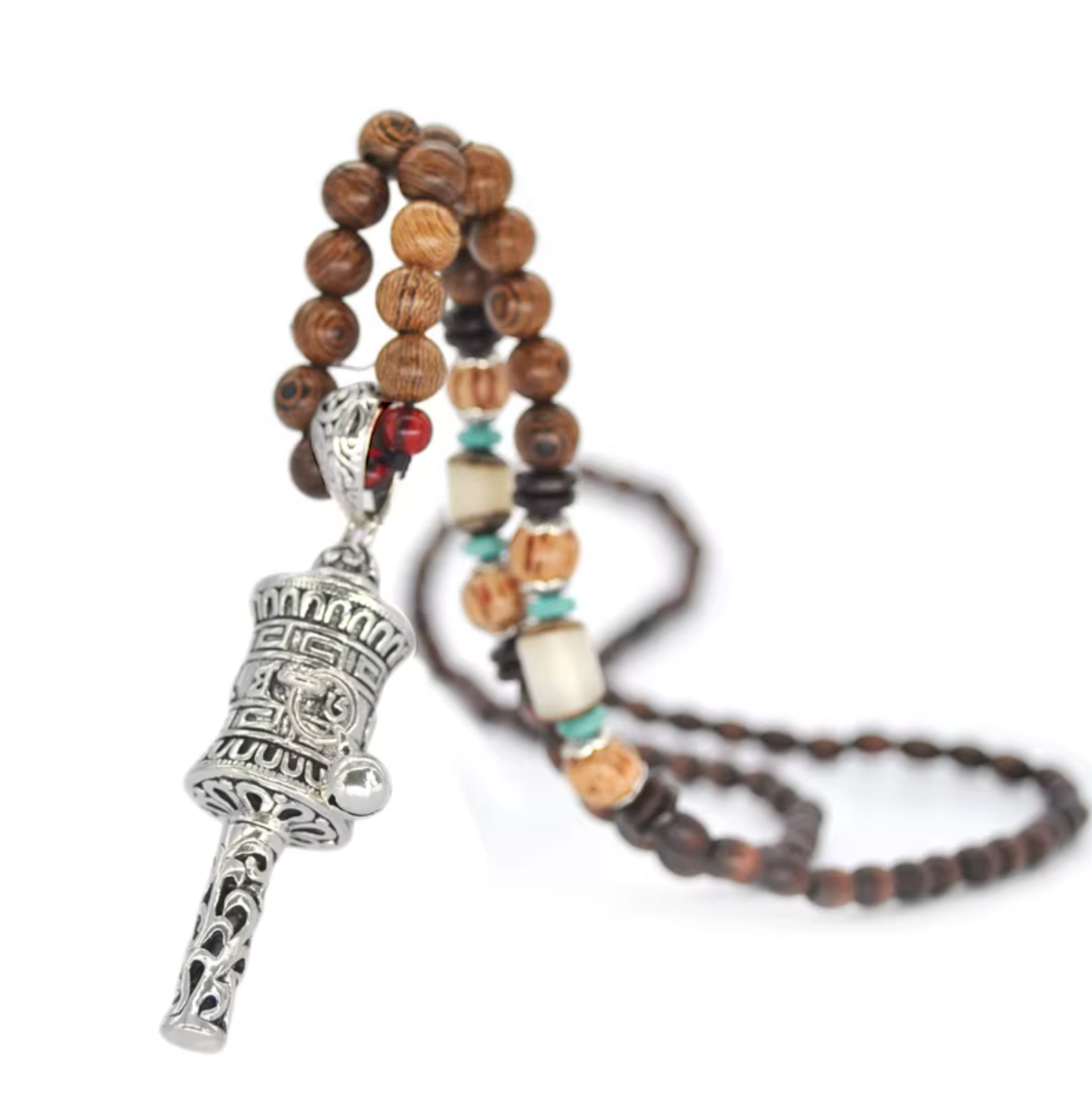 Bols tibetanos con colgante de cuentas de oración - Mundo Tibet