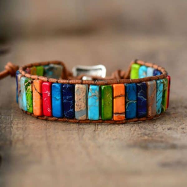 pulsera de 7 chakras, piedras naturales- Mundo Tibet