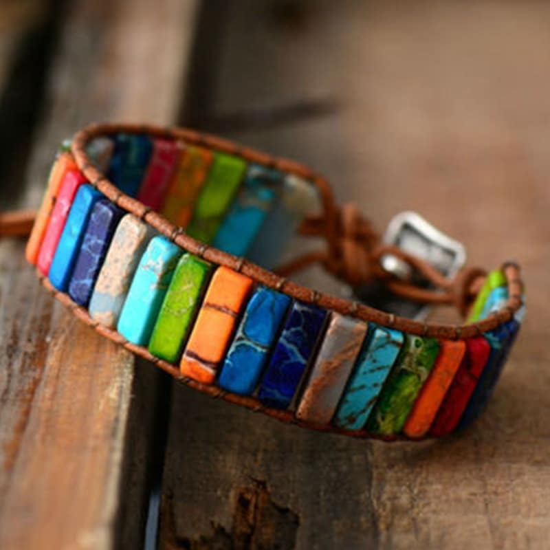 pulsera de 7 chakras, piedras naturales- Mundo Tibet