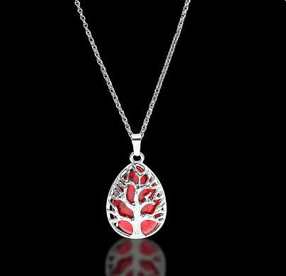 Colgante Árbol de la Vida de Howlite Rojo - Mundo Tibet