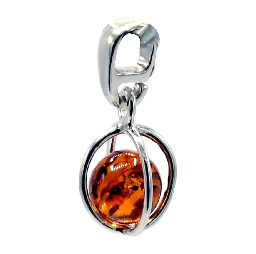 Colgante de plata de ley 925 y cuentas de ámbar - Mundo Tibet
