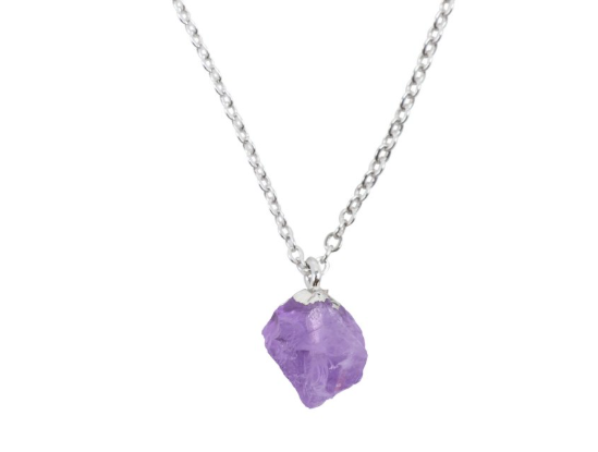 Colgante de llama interior en amatista natural – plata 925 - Mundo Tibet