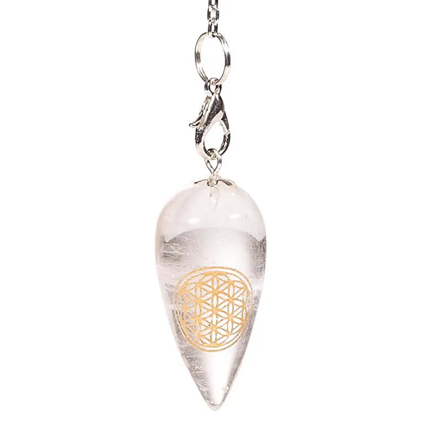 Reloj de péndulo de la Flor de la Vida - Cristal de roca - Mundo Tibet