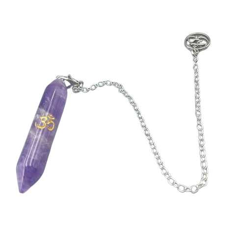 Reloj de péndulo Om Sagesse de amatista - Intuición, serenidad y protección espiritual - Mundo Tibet