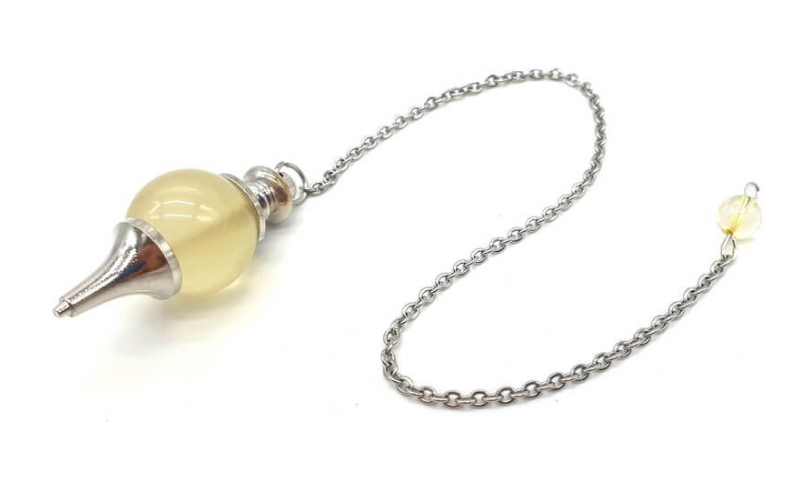 Reloj de péndulo con esfera de citrino natural – Claridad, abundancia y energía solar - Mundo Tibet