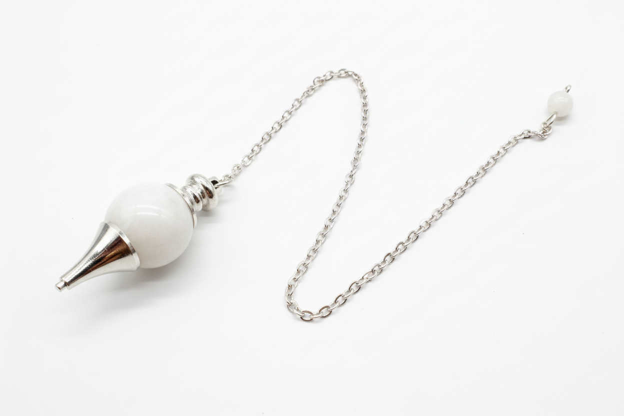 Reloj de péndulo con esfera de piedra lunar natural | Intuición y feminidad - Mundo Tibet