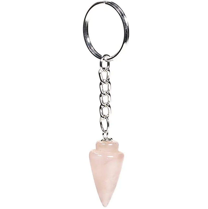 Llavero con Cuerda de Cuarzo Rosa - Mundo Tibet