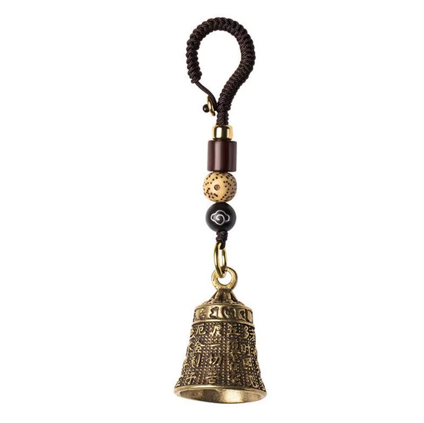 Llavero tibetano, amuleto en forma de campana, grabado con el Sutra del Corazón - Mundo Tibet