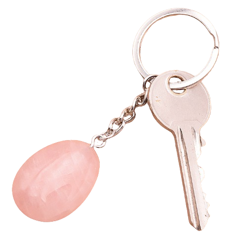 Llave de coche Caresse – Cuarzo rosa A, Gota - Mundo Tibet