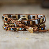 Pulsera Wrap - Ojo de Tigre - Perlas de Cristal