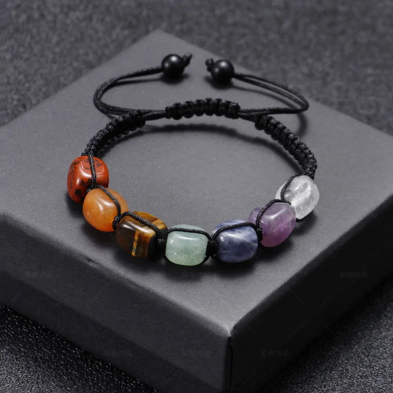 Pulsera de 7 Chakras con Piedras Roladas