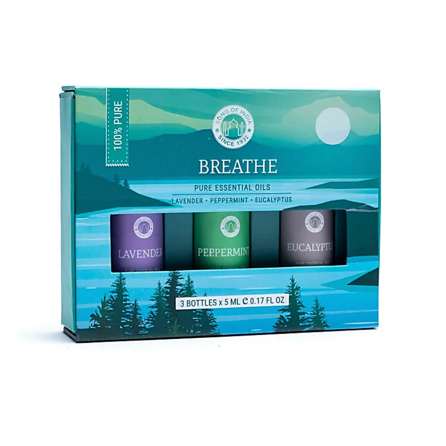 Juego de aceites esenciales Breathe – Song of India (lavanda, menta, eucalipto) - Mundo Tibet