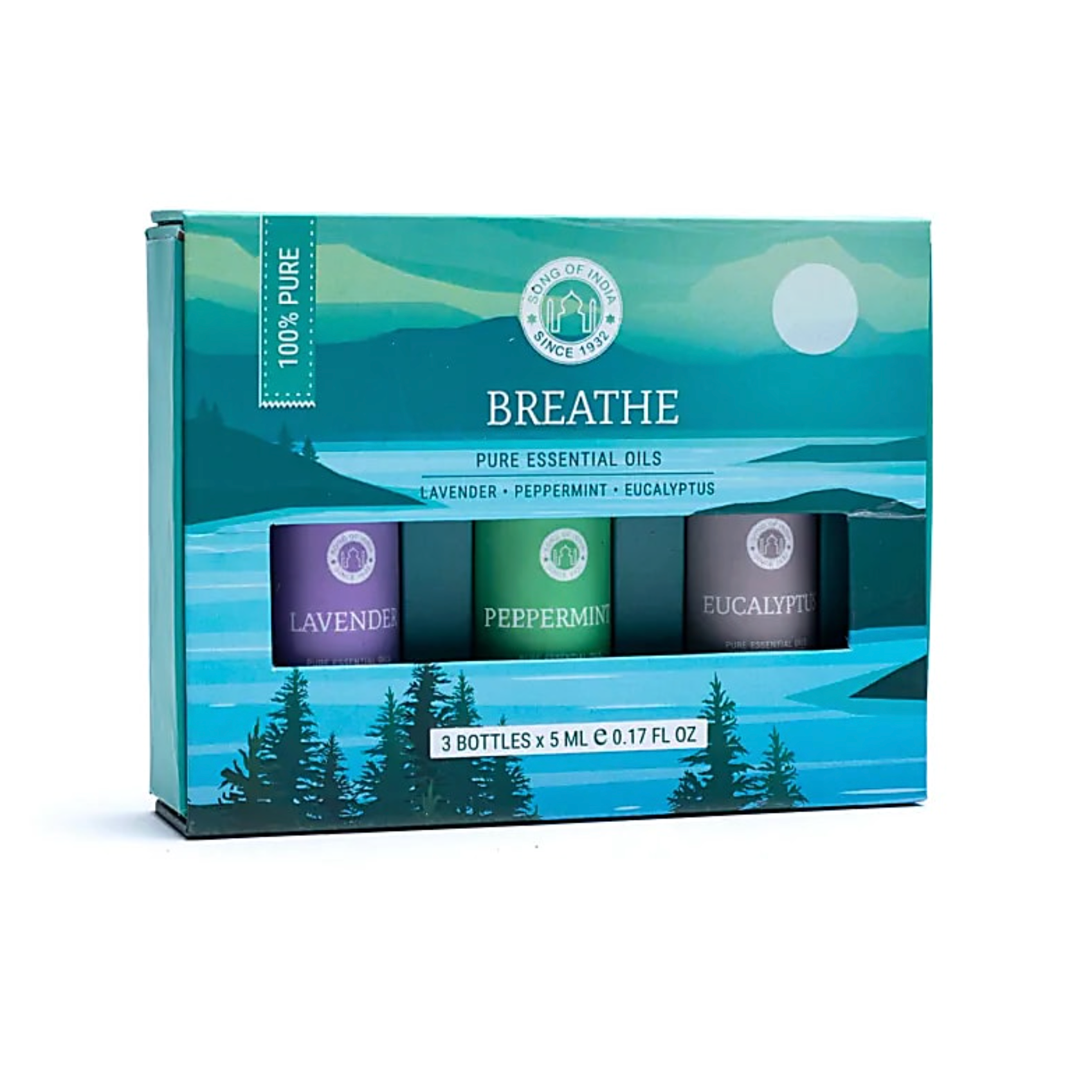 Juego de aceites esenciales Breathe – Song of India (lavanda, menta, eucalipto) - Mundo Tibet