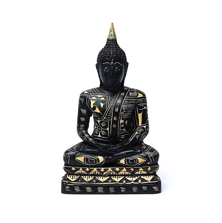 Estatua de Buda negra en meditación - Mundo Tibet