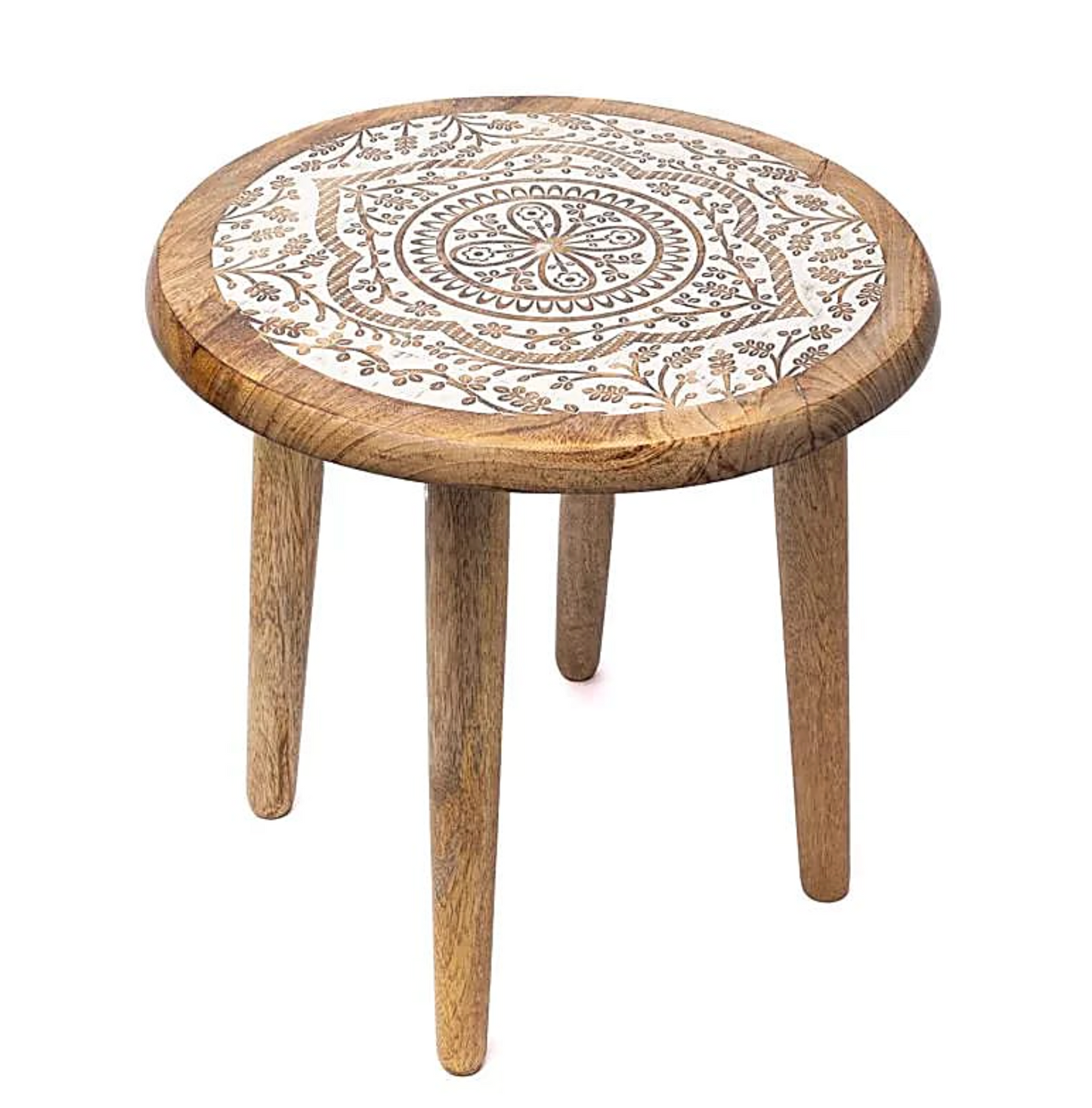 Mesa de Centro Mandala de Madera de Mango - Mundo Tibet