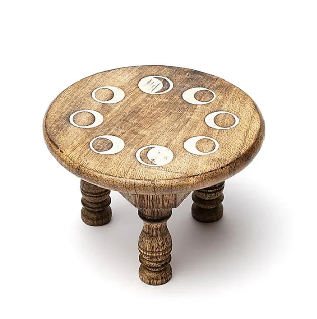 Table d’Autel Cycle Lunaire – Bois de Manguier Massif - univers tibet