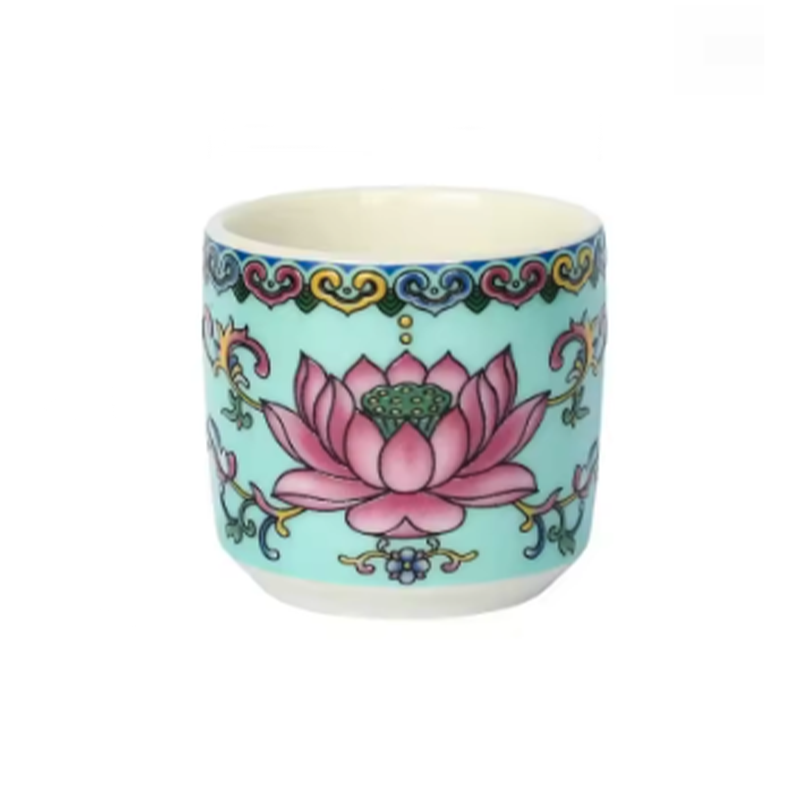 Tazas de Ofrenda Budista Lotus Sagrado - Set de 3, Azul - Mundo Tibet